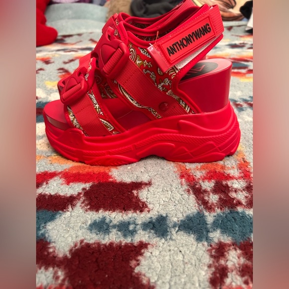 Anthony Wang platform sandals red color women’s size 8 - Picture 1 of 8
